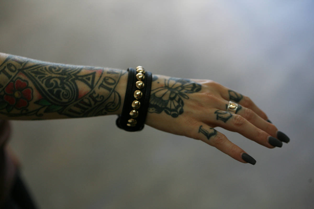 Buy Gold Stud Cuff Bracelet, Pyramid Punk fashioned with Louis